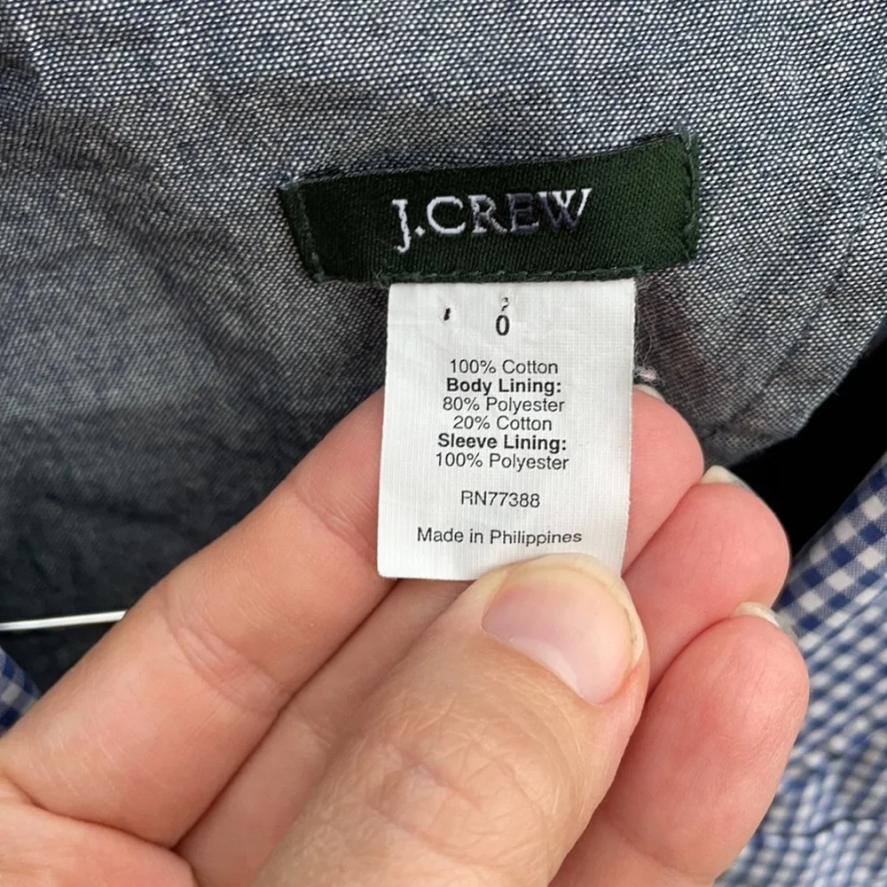 J. Crew Blue Gingham Blazer Sz 0 EUC